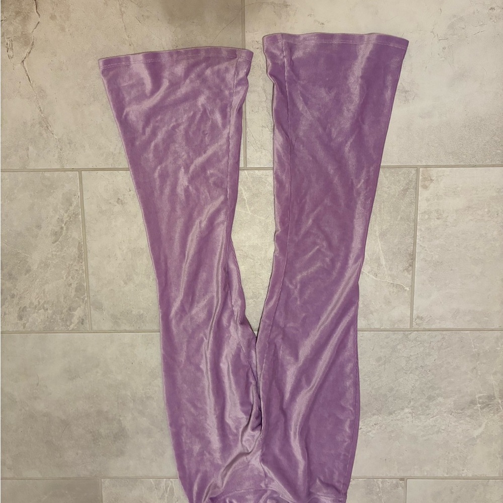 SO Purple Velvet Flare Pants